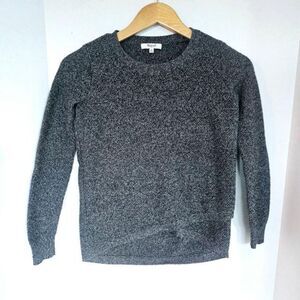 Madewell Dark Marbled Gray Sweater | Asymmetrical Criss-Cross Hem –‎ Size XS